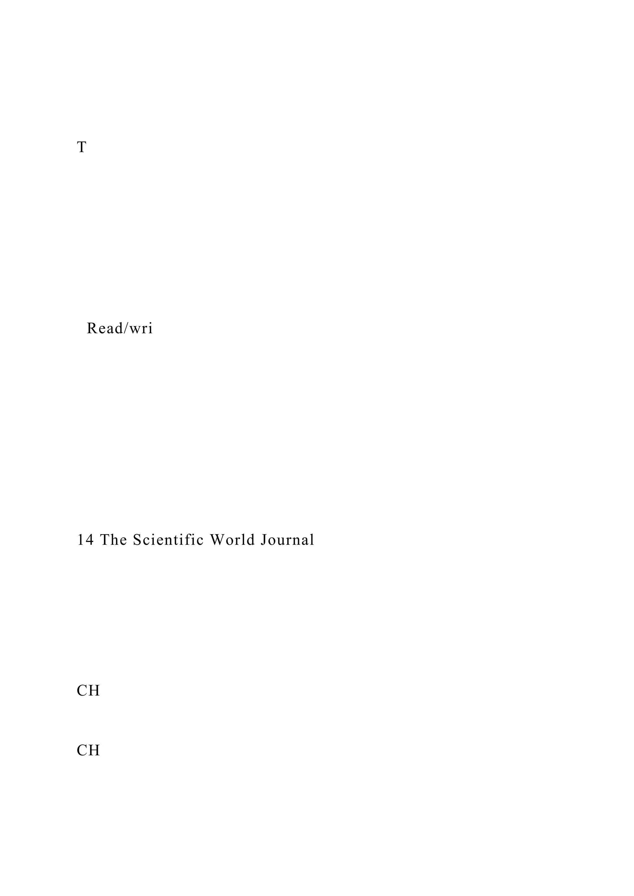 T
Read/wri
14 The Scientific World Journal
CH
CH
 