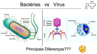 Bactérias vs Vírus
Principais Diferenças???
 