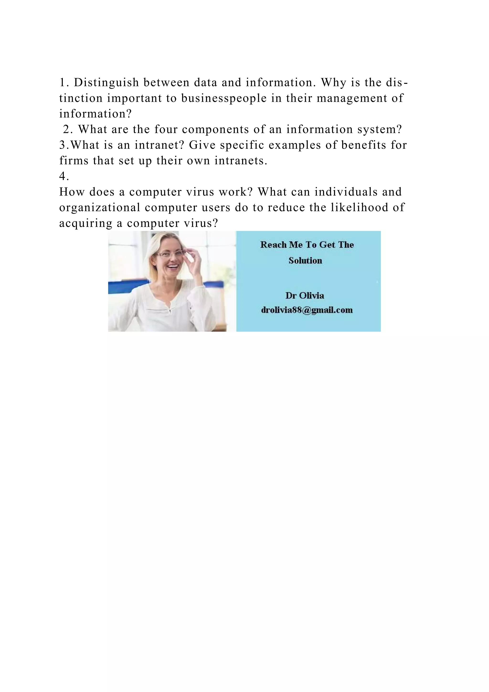 1 distinguish between data and information why is the dis tinctio docx