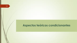 Aspectos teóricos condicionantes
12
 