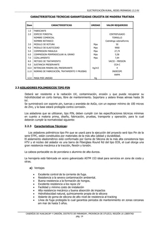 ELECTRIFICACIÓN RURAL, REDES PRIMARIAS 13.2 KV
CASERÍOS DE HUALSACAP Y CARDÓN, DISTRITO DE PARANDAY, PROVINCIA DE OTUZCO, ...