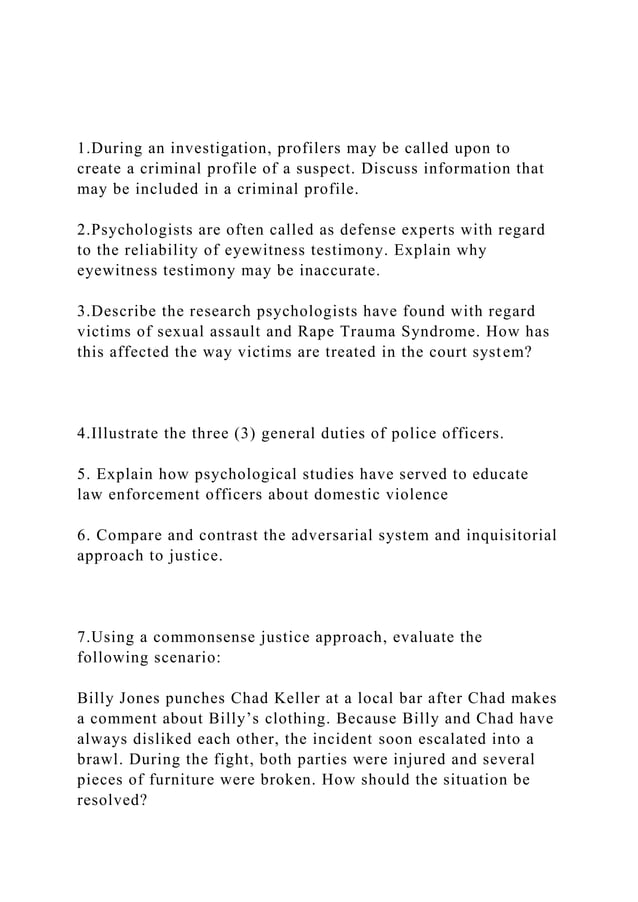 1.During an investigation, profilers may be called upon to creat.docx