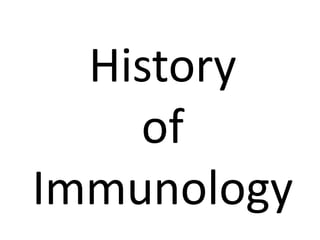 History
of
Immunology
 