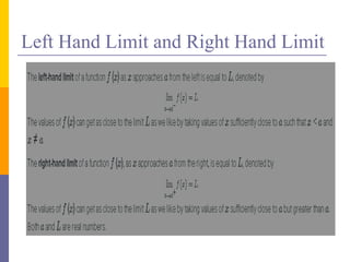 Left Hand Limit and Right Hand Limit
 