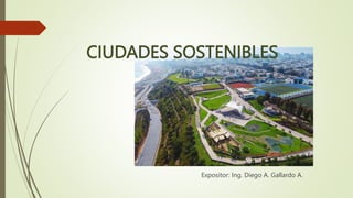 CIUDADES SOSTENIBLES
Expositor: Ing. Diego A. Gallardo A.
 
