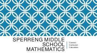 SPERRENG MIDDLE
SCHOOL
MATHEMATICS

Courses
Curriculum
Calculators

 
