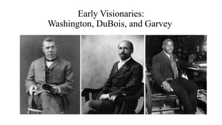 Early Visionaries:
Washington, DuBois, and Garvey
 