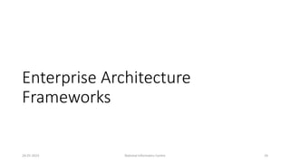Enterprise Architecture
Frameworks
24-01-2023 National Informatics Centre 24
 