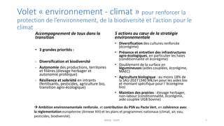 Volet « environnement - climat » pour renforcer la
protection de l’environnement, de la biodiversité et l’action pour le
c...