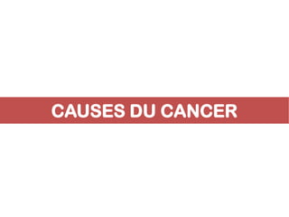 CAUSES DU CANCER
 