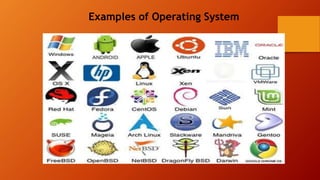 x
Examples of Operating System
 