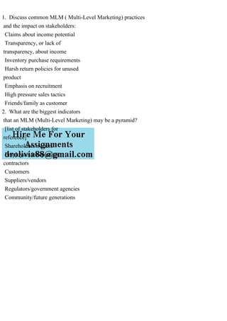 1. Discuss common MLM ( Multi-Level Marketing) practices and the.pdf