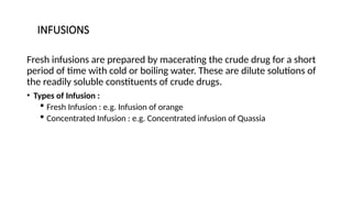 Infusion Development Drug discovery from natural product research | PPTX