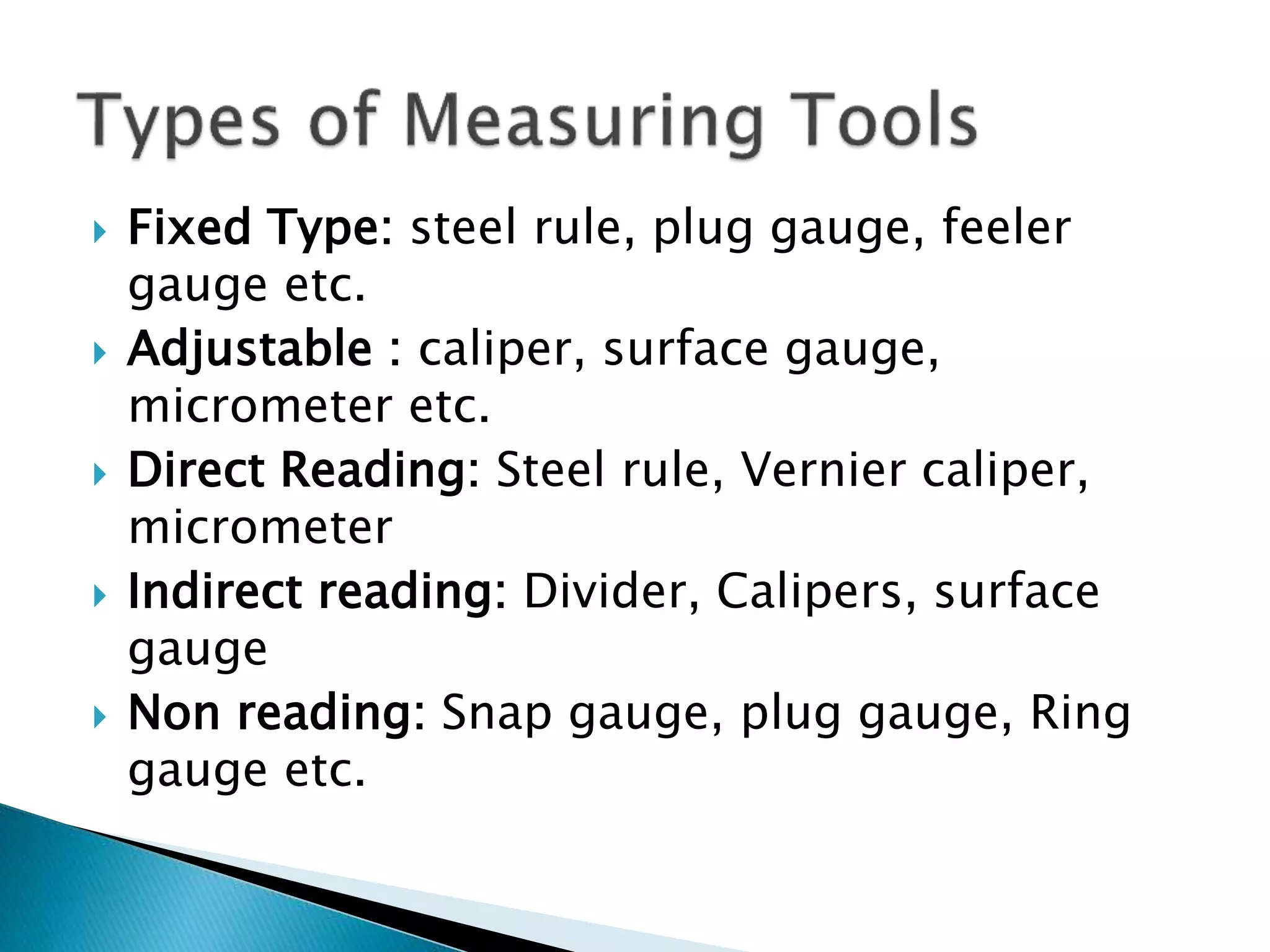 Measuring Tools Review Notes Figure 3- — Common Types Of CHAPTER ...