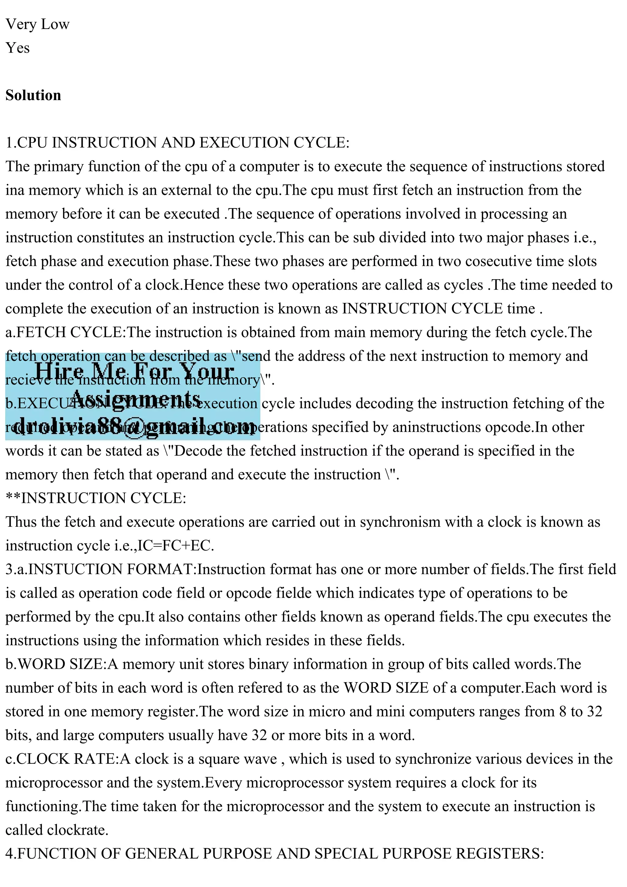 1.CPU INSTRUCTION AND EXECUTION CYCLEThe primary function of the .pdf
