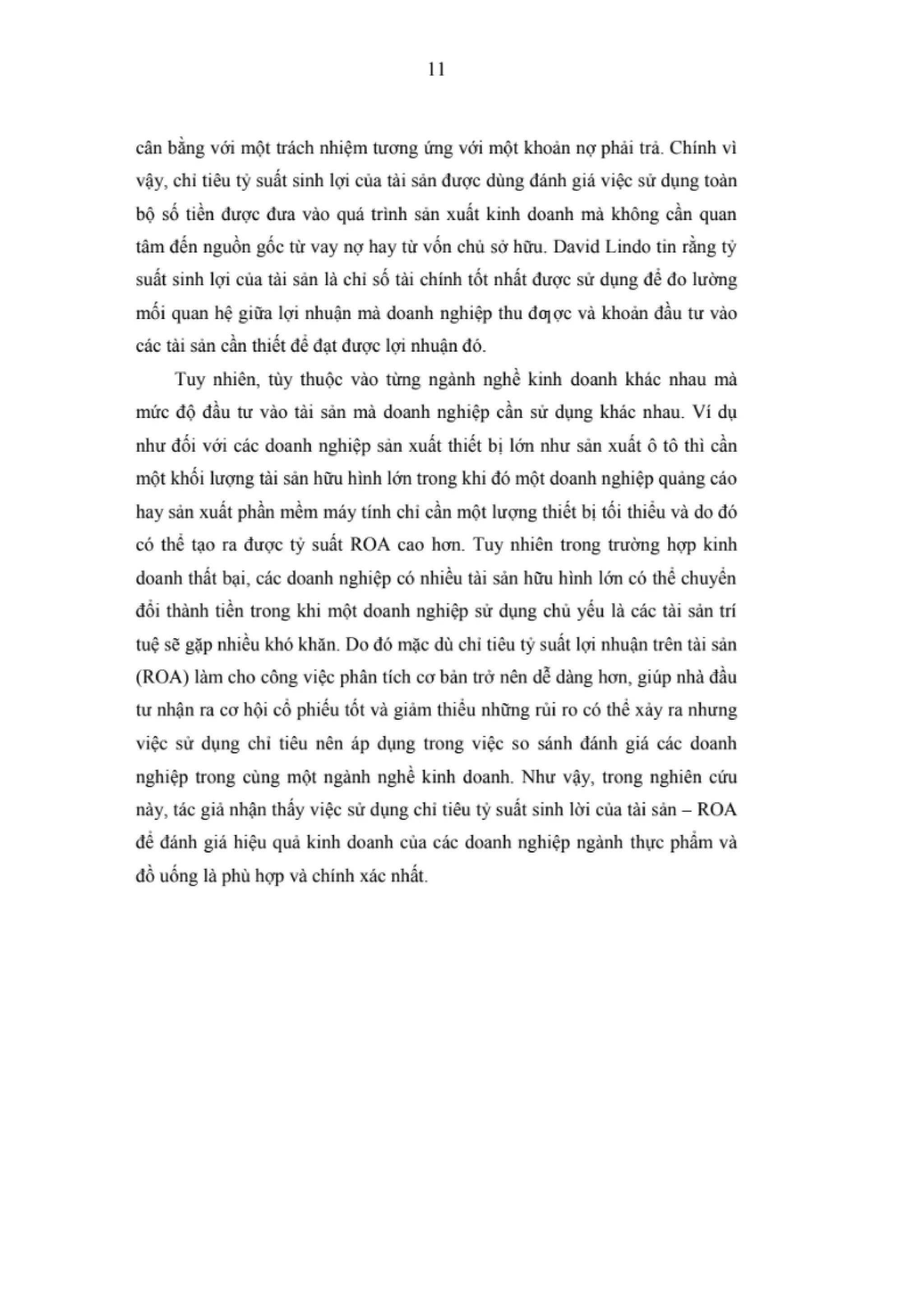 LUẬN VĂN THẠC SĨ: NGHIÊN CỨU CÁC NHÂN TỐ ẢNH HƯỞNG ĐẾN HIỆU QUẢ KINH DOANH CỦA CÁC DOANH NGHIỆP NGÀNH THỰC PHẨM VÀ ĐỒ UỐNG NIÊM YẾT TRÊN SÀN CHỨNG KHOÁN VIỆT NAM
