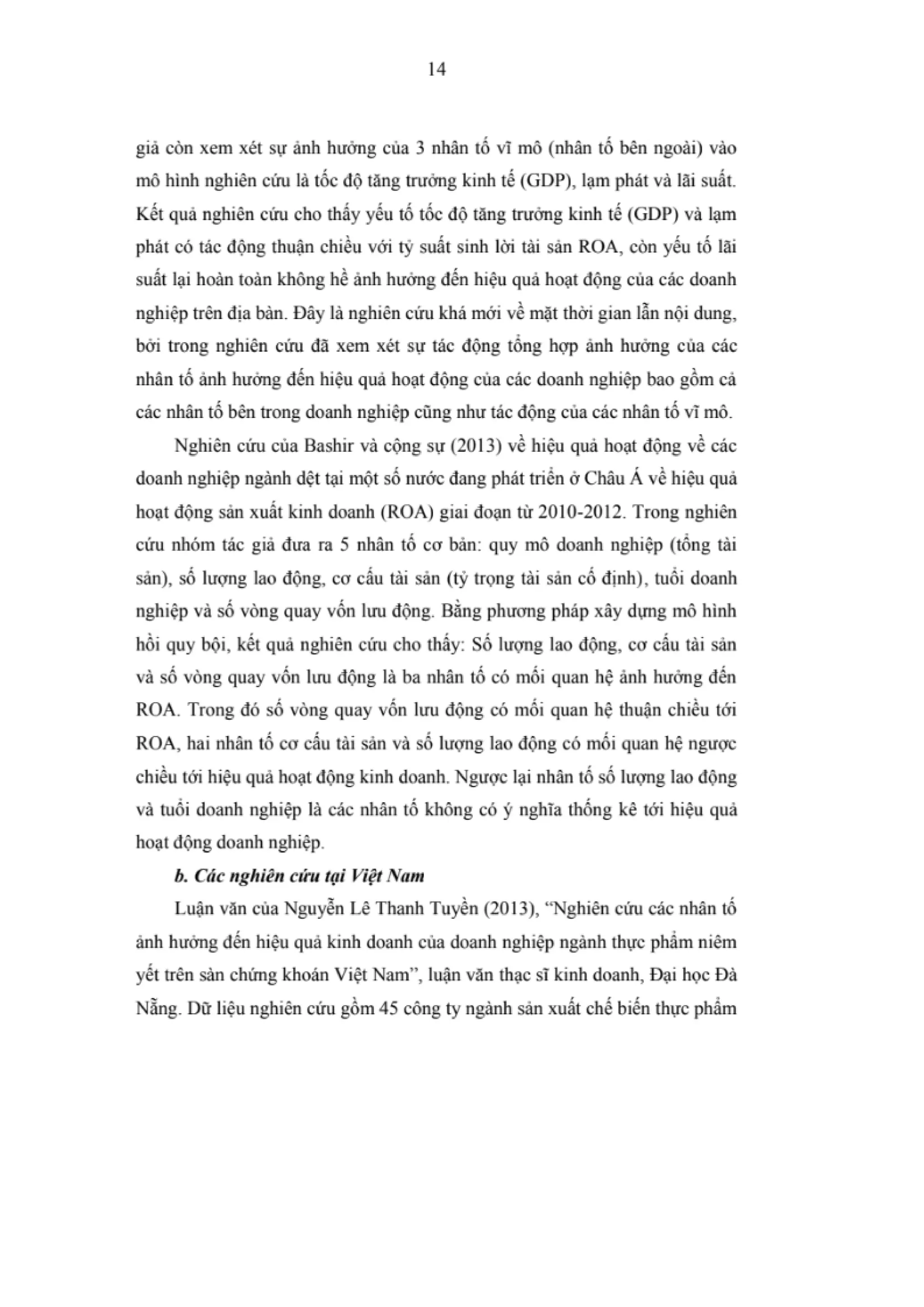 LUẬN VĂN THẠC SĨ: NGHIÊN CỨU CÁC NHÂN TỐ ẢNH HƯỞNG ĐẾN HIỆU QUẢ KINH DOANH CỦA CÁC DOANH NGHIỆP NGÀNH THỰC PHẨM VÀ ĐỒ UỐNG NIÊM YẾT TRÊN SÀN CHỨNG KHOÁN VIỆT NAM