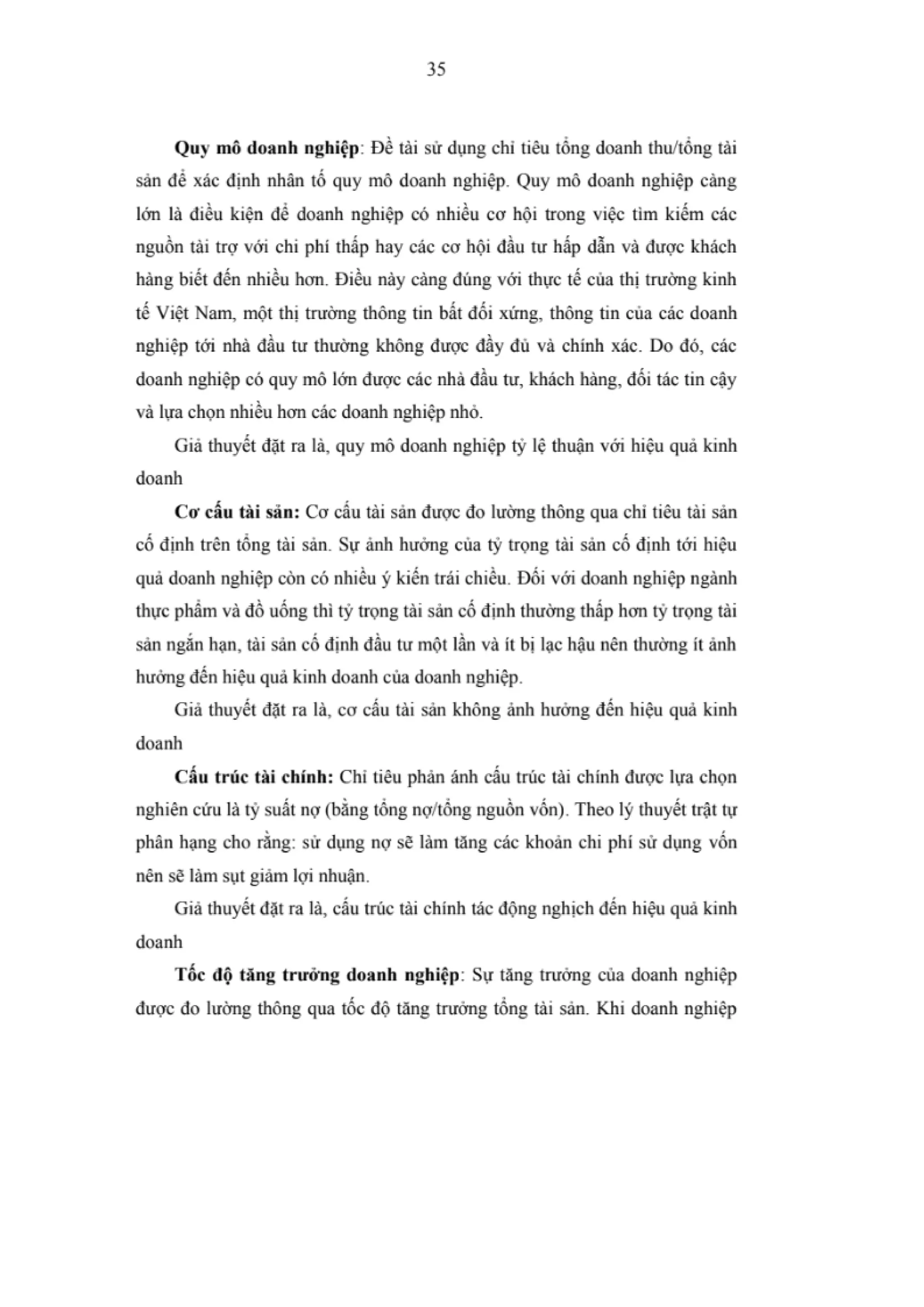 LUẬN VĂN THẠC SĨ: NGHIÊN CỨU CÁC NHÂN TỐ ẢNH HƯỞNG ĐẾN HIỆU QUẢ KINH DOANH CỦA CÁC DOANH NGHIỆP NGÀNH THỰC PHẨM VÀ ĐỒ UỐNG NIÊM YẾT TRÊN SÀN CHỨNG KHOÁN VIỆT NAM