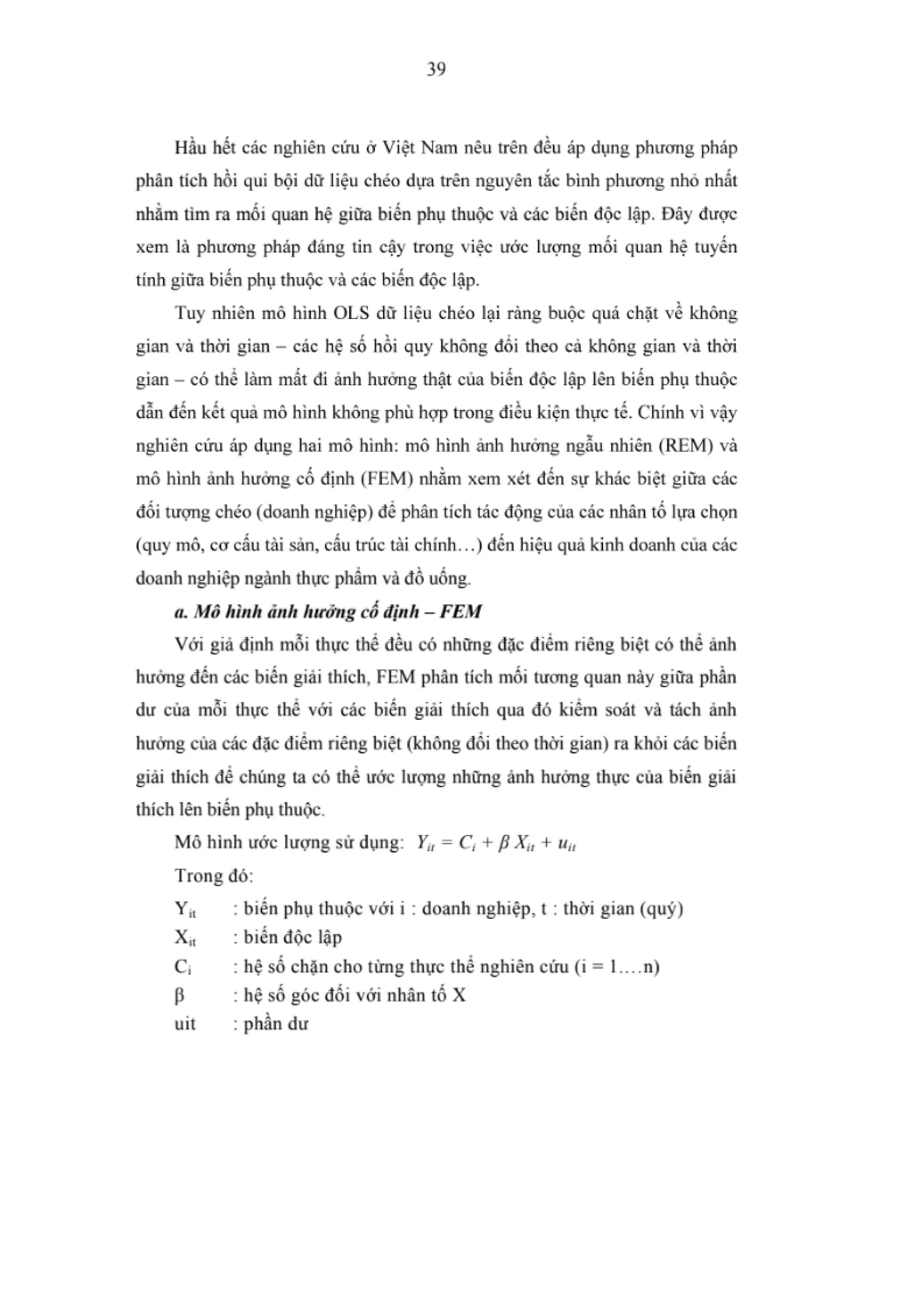 LUẬN VĂN THẠC SĨ: NGHIÊN CỨU CÁC NHÂN TỐ ẢNH HƯỞNG ĐẾN HIỆU QUẢ KINH DOANH CỦA CÁC DOANH NGHIỆP NGÀNH THỰC PHẨM VÀ ĐỒ UỐNG NIÊM YẾT TRÊN SÀN CHỨNG KHOÁN VIỆT NAM