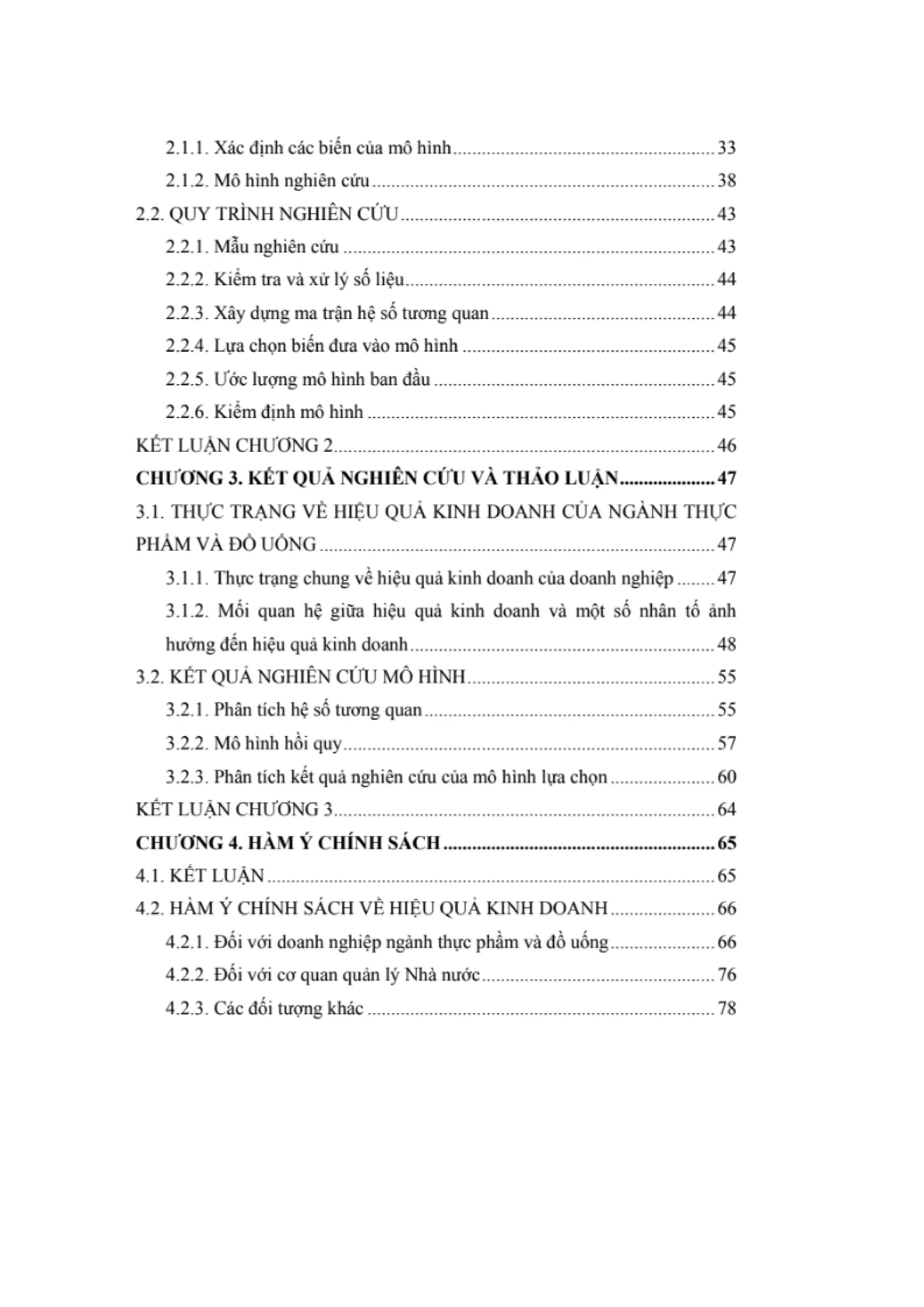 LUẬN VĂN THẠC SĨ: NGHIÊN CỨU CÁC NHÂN TỐ ẢNH HƯỞNG ĐẾN HIỆU QUẢ KINH DOANH CỦA CÁC DOANH NGHIỆP NGÀNH THỰC PHẨM VÀ ĐỒ UỐNG NIÊM YẾT TRÊN SÀN CHỨNG KHOÁN VIỆT NAM