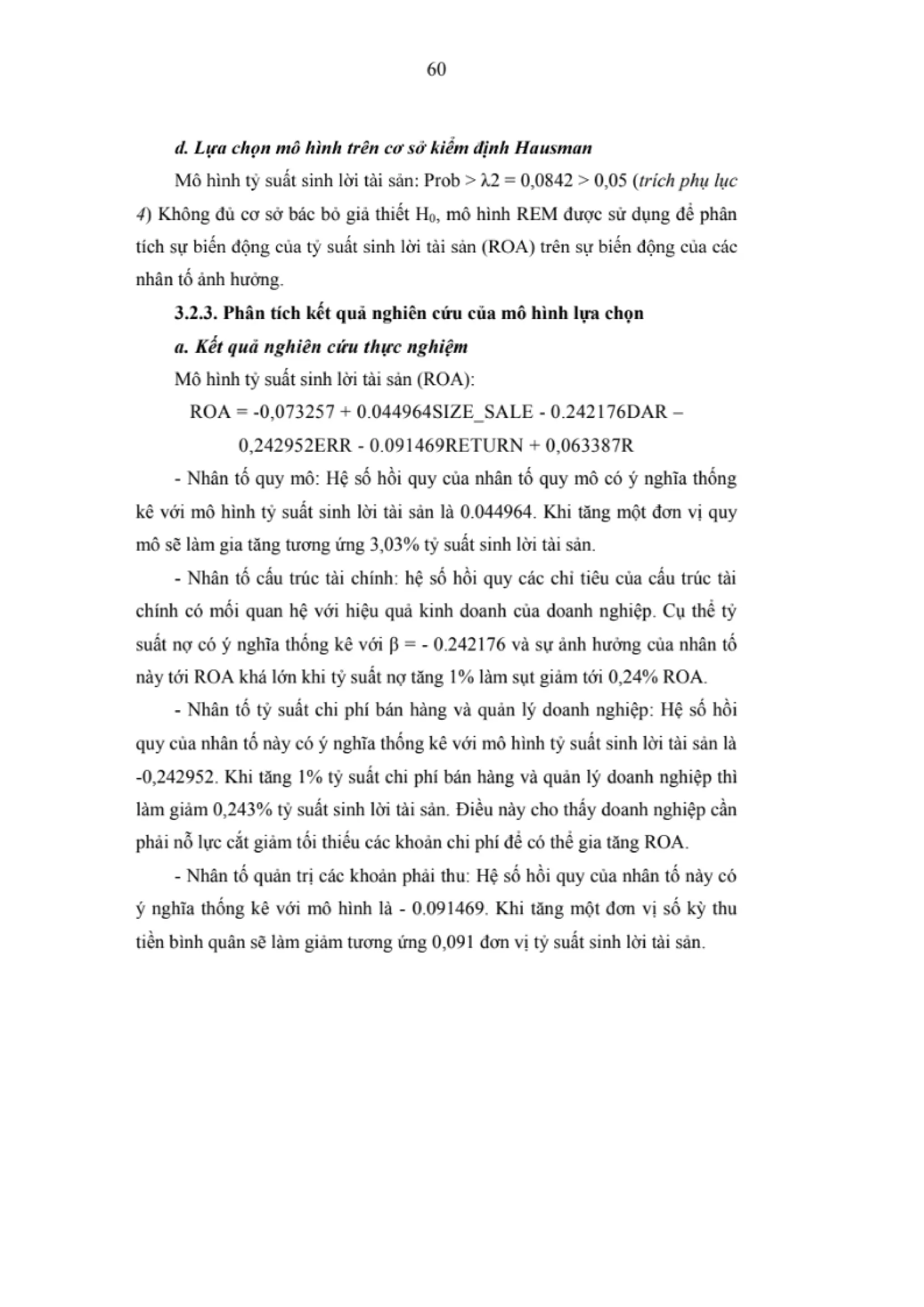 LUẬN VĂN THẠC SĨ: NGHIÊN CỨU CÁC NHÂN TỐ ẢNH HƯỞNG ĐẾN HIỆU QUẢ KINH DOANH CỦA CÁC DOANH NGHIỆP NGÀNH THỰC PHẨM VÀ ĐỒ UỐNG NIÊM YẾT TRÊN SÀN CHỨNG KHOÁN VIỆT NAM