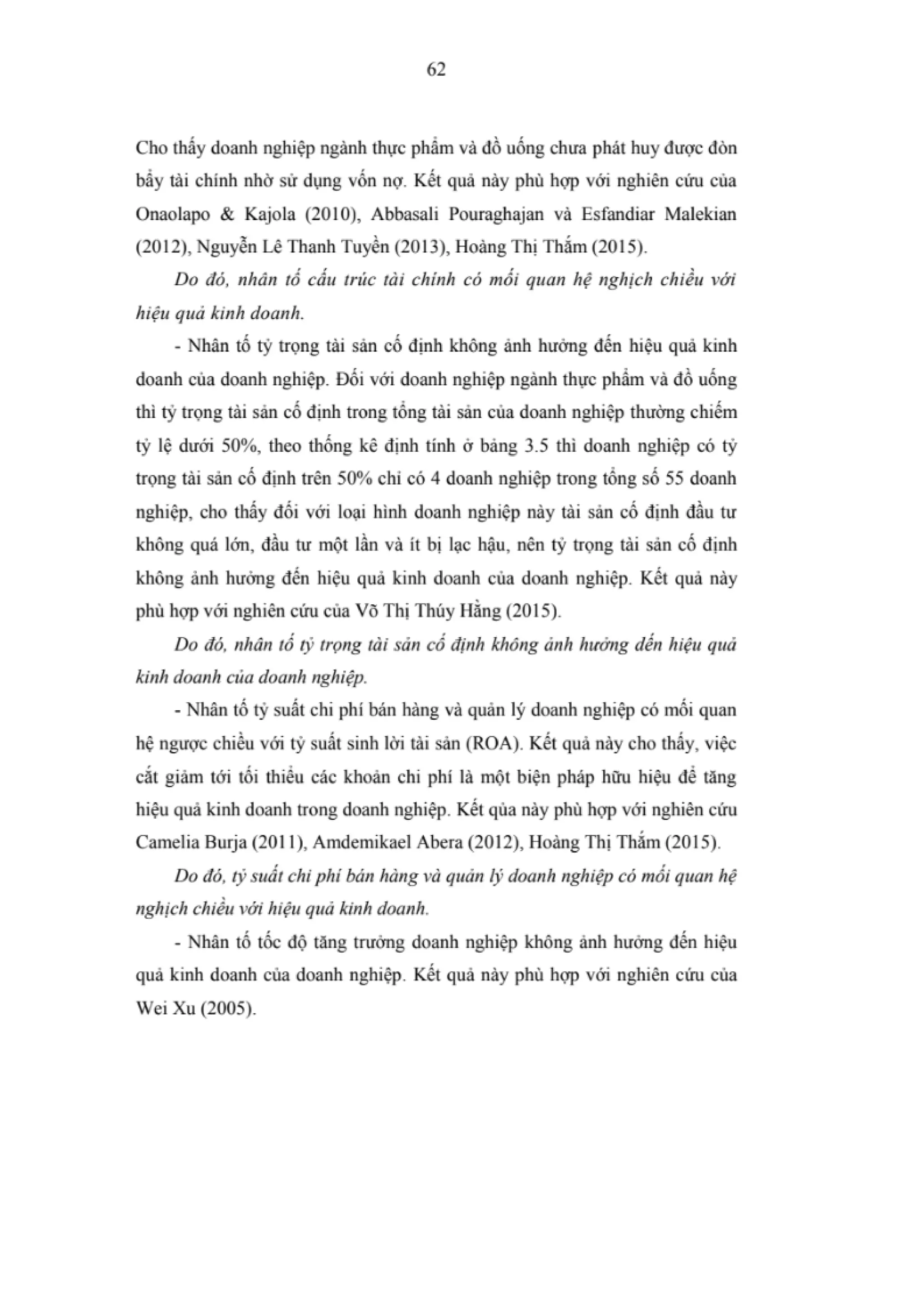 LUẬN VĂN THẠC SĨ: NGHIÊN CỨU CÁC NHÂN TỐ ẢNH HƯỞNG ĐẾN HIỆU QUẢ KINH DOANH CỦA CÁC DOANH NGHIỆP NGÀNH THỰC PHẨM VÀ ĐỒ UỐNG NIÊM YẾT TRÊN SÀN CHỨNG KHOÁN VIỆT NAM