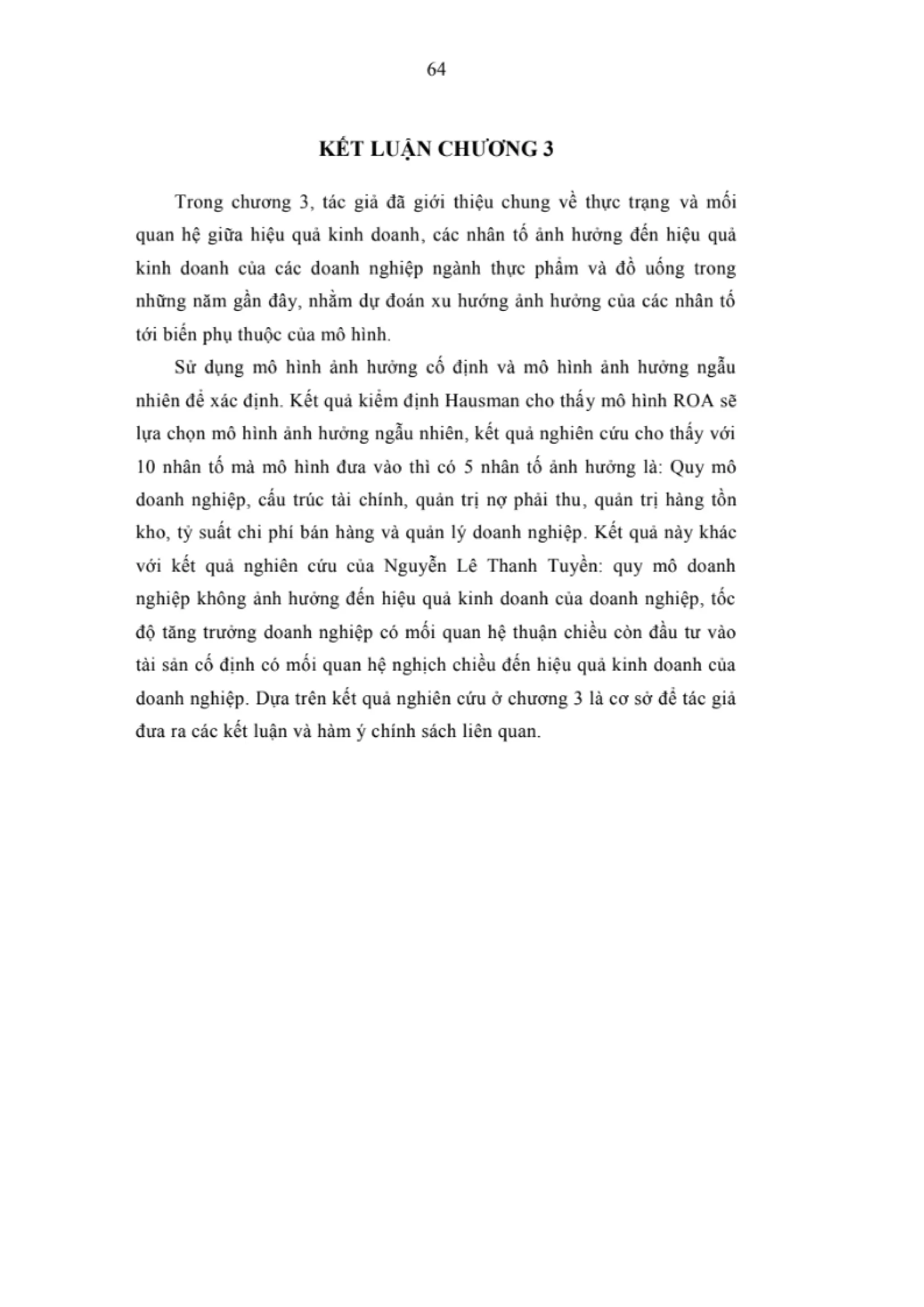 LUẬN VĂN THẠC SĨ: NGHIÊN CỨU CÁC NHÂN TỐ ẢNH HƯỞNG ĐẾN HIỆU QUẢ KINH DOANH CỦA CÁC DOANH NGHIỆP NGÀNH THỰC PHẨM VÀ ĐỒ UỐNG NIÊM YẾT TRÊN SÀN CHỨNG KHOÁN VIỆT NAM