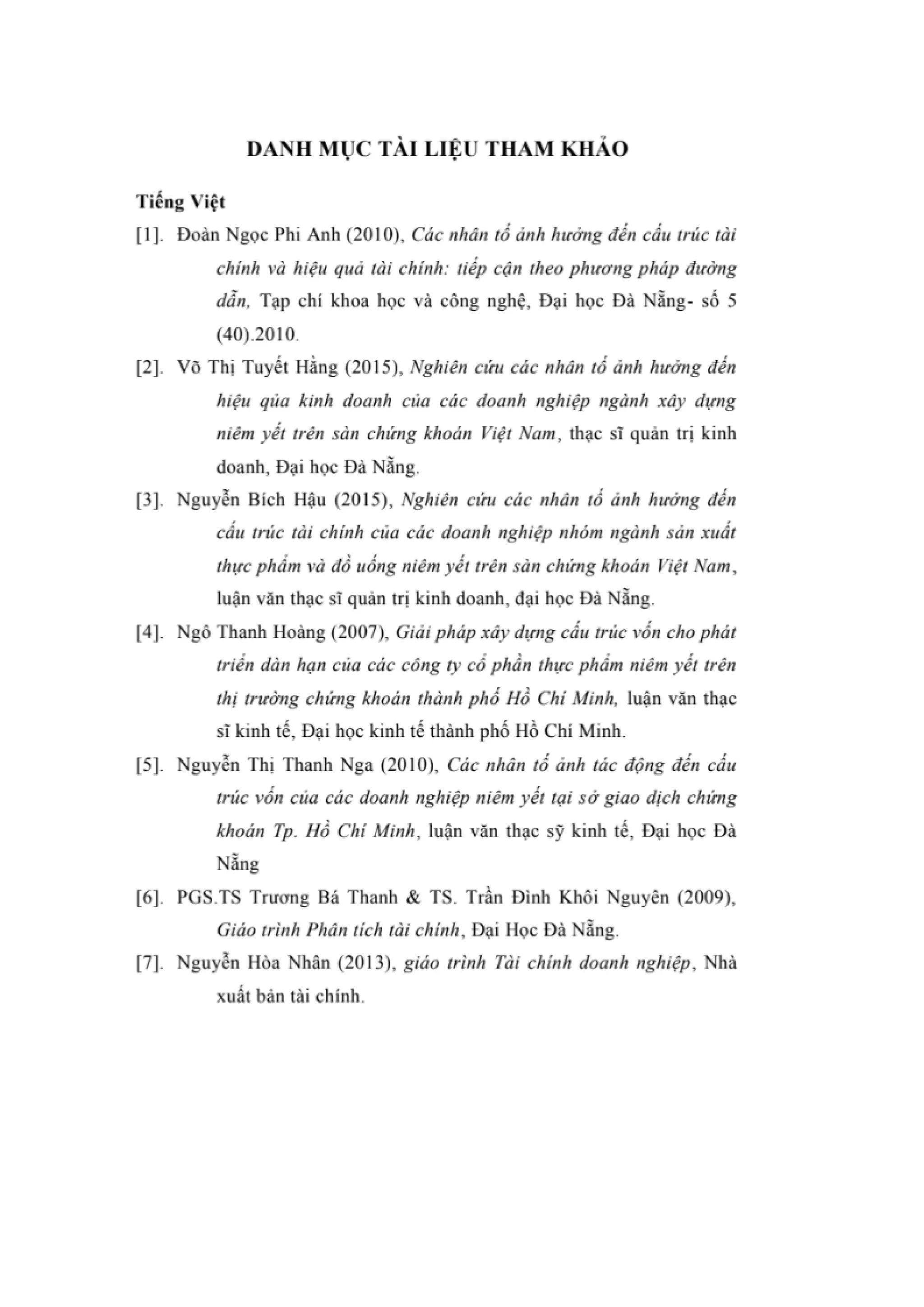 LUẬN VĂN THẠC SĨ: NGHIÊN CỨU CÁC NHÂN TỐ ẢNH HƯỞNG ĐẾN HIỆU QUẢ KINH DOANH CỦA CÁC DOANH NGHIỆP NGÀNH THỰC PHẨM VÀ ĐỒ UỐNG NIÊM YẾT TRÊN SÀN CHỨNG KHOÁN VIỆT NAM