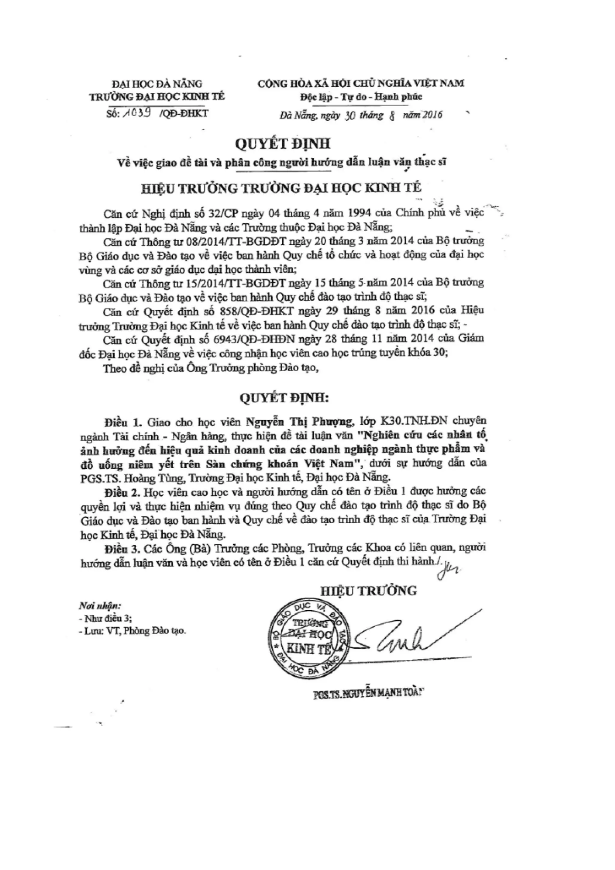 LUẬN VĂN THẠC SĨ: NGHIÊN CỨU CÁC NHÂN TỐ ẢNH HƯỞNG ĐẾN HIỆU QUẢ KINH DOANH CỦA CÁC DOANH NGHIỆP NGÀNH THỰC PHẨM VÀ ĐỒ UỐNG NIÊM YẾT TRÊN SÀN CHỨNG KHOÁN VIỆT NAM