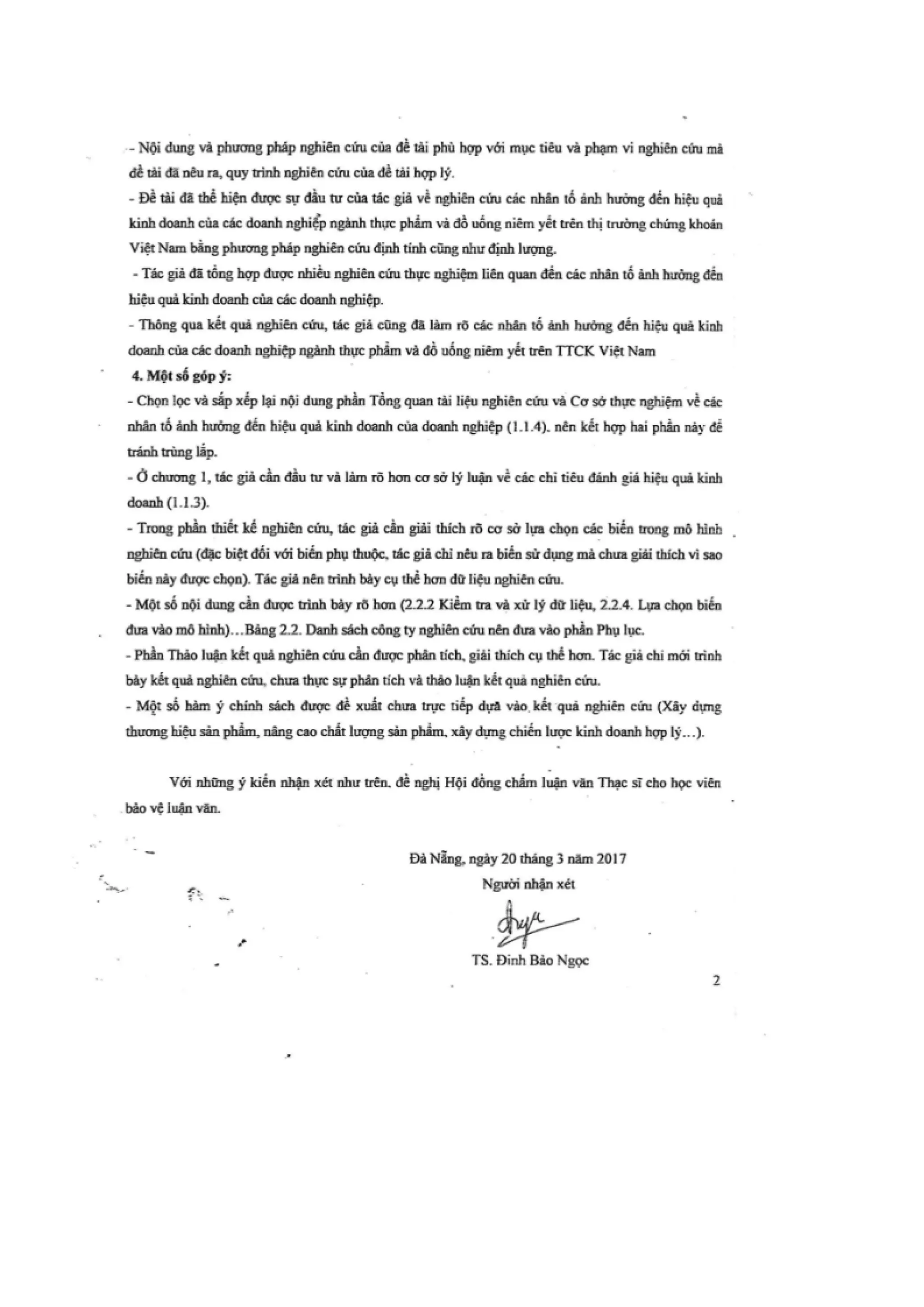 LUẬN VĂN THẠC SĨ: NGHIÊN CỨU CÁC NHÂN TỐ ẢNH HƯỞNG ĐẾN HIỆU QUẢ KINH DOANH CỦA CÁC DOANH NGHIỆP NGÀNH THỰC PHẨM VÀ ĐỒ UỐNG NIÊM YẾT TRÊN SÀN CHỨNG KHOÁN VIỆT NAM