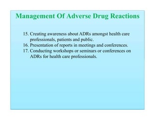 Management of adverse drug reactions | PPTX