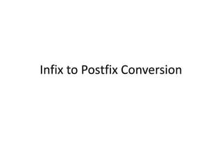 Infix to Postfix Conversion
 