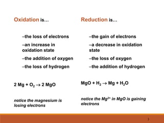 Mg2 O2 1. redox reactions summary presentation.ppt