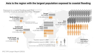 IPCC SYR Longer Report (2023)
Asia is the region with the largest population exposed to coastal flooding
 