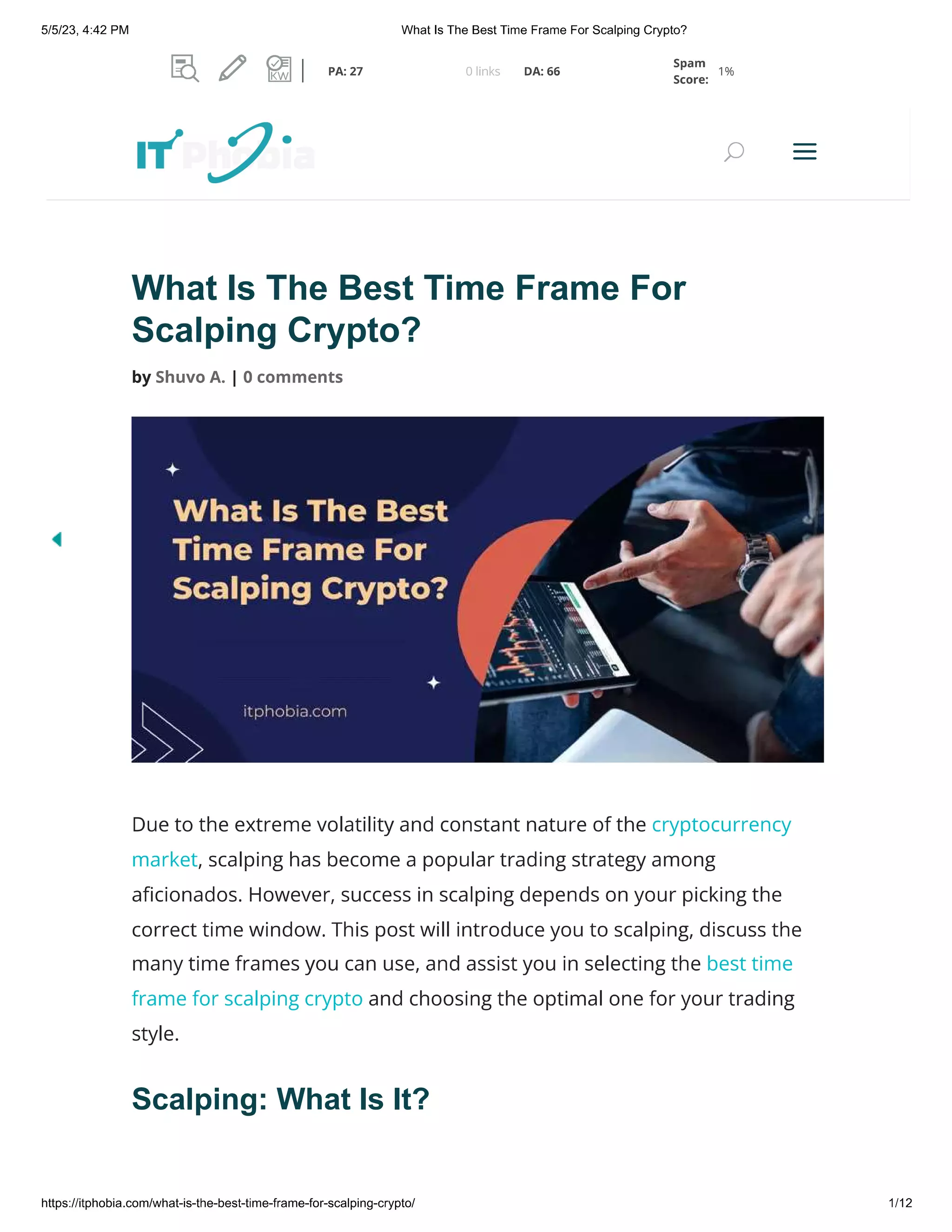 What Is The Best Time Frame For Scalping Crypto? PDF