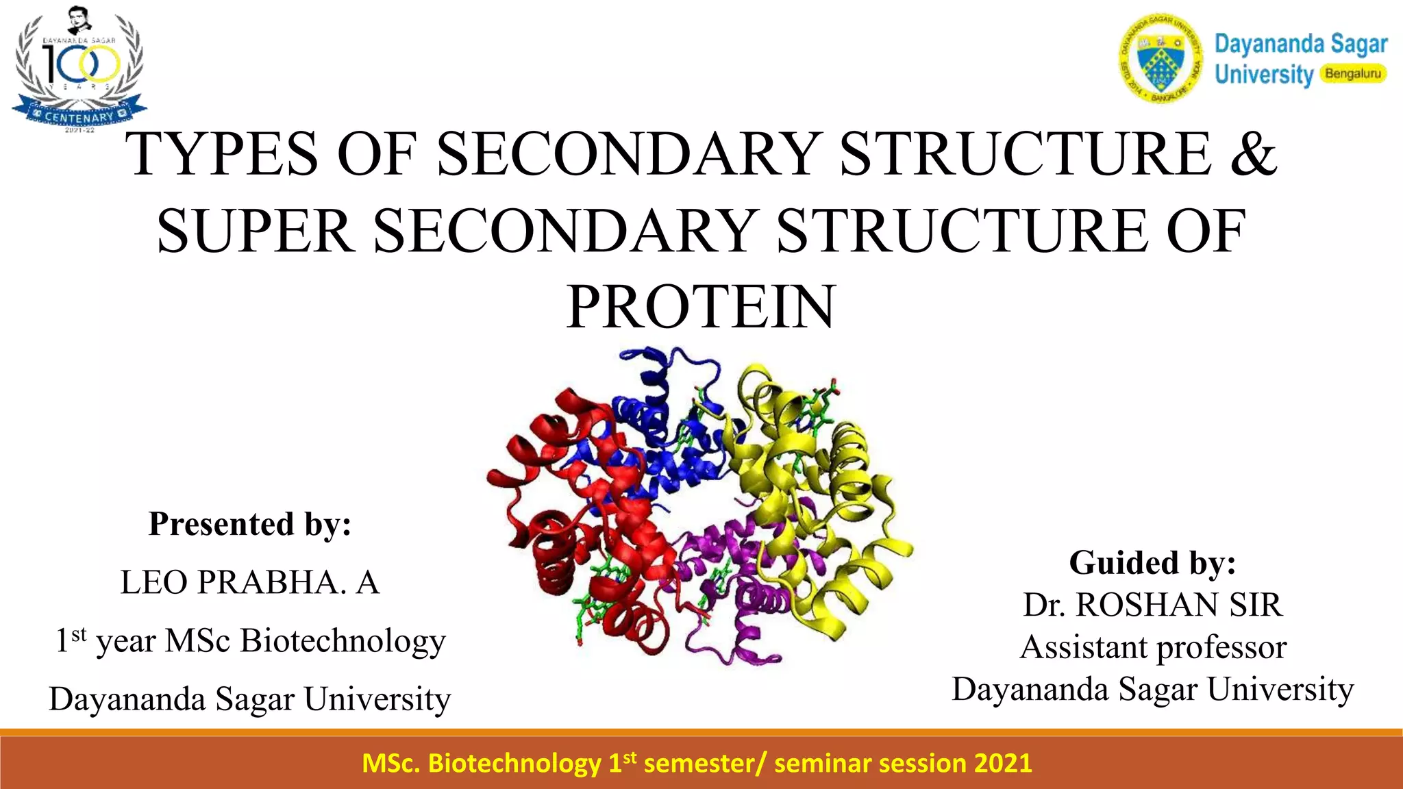 types of secondary structure and super secondary structure of protein ...