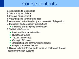 1. Introdution to Biostatistics.ppt | Educational Assessment | Education