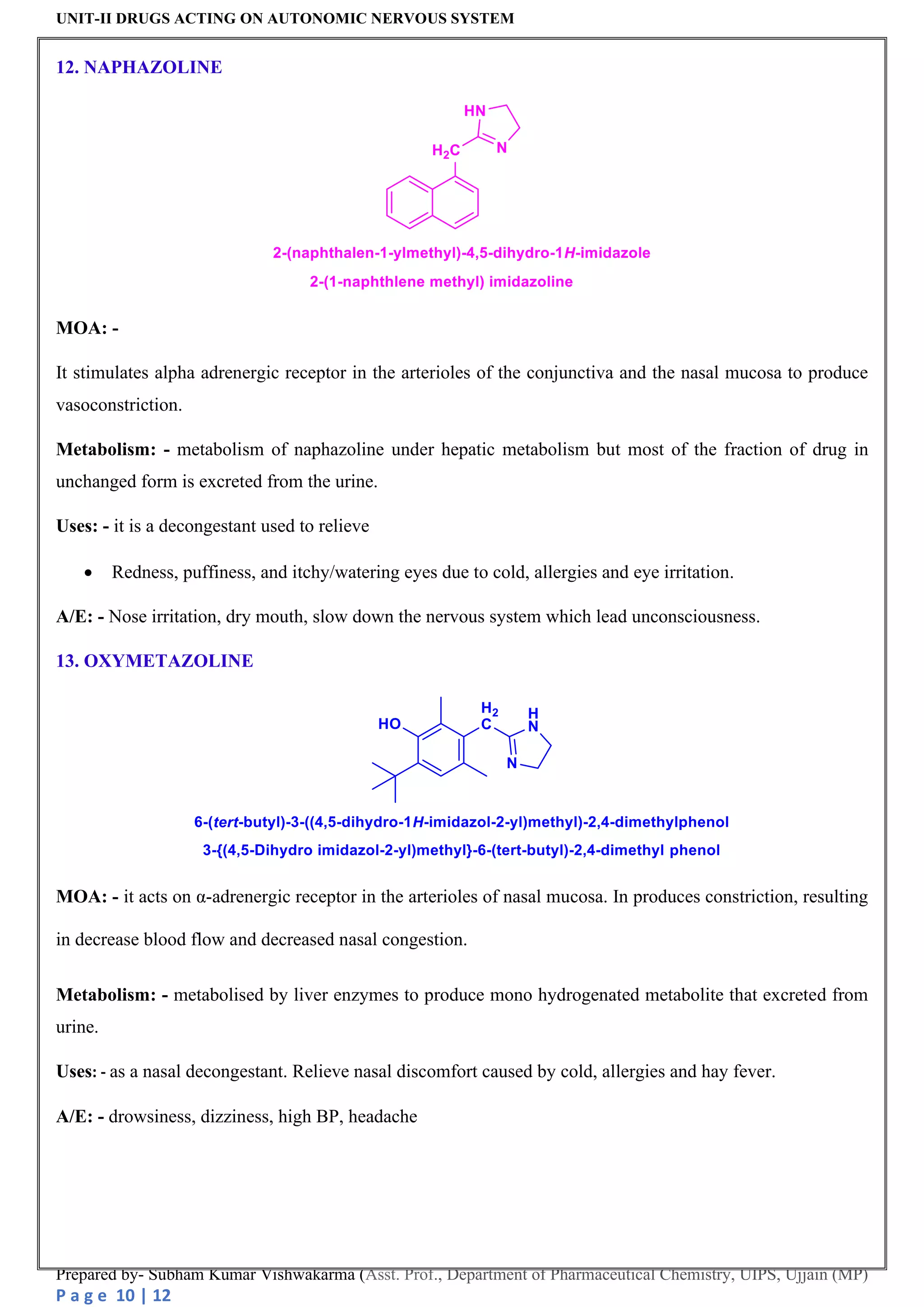 Sympathomimetic agents: SAR of Sympathomimetic agents | PDF