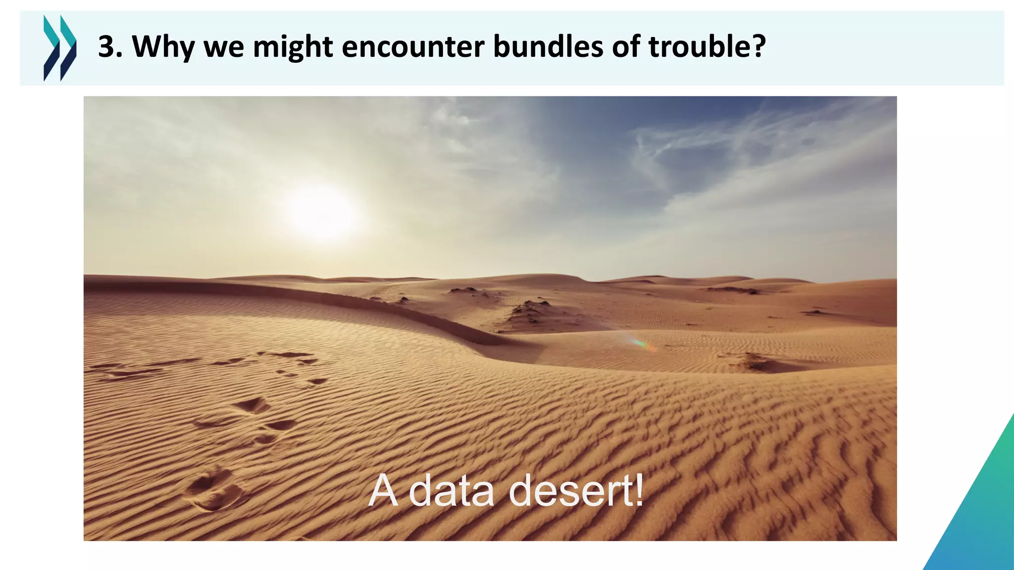 A data desert!
3. Why we might encounter bundles of trouble?
 