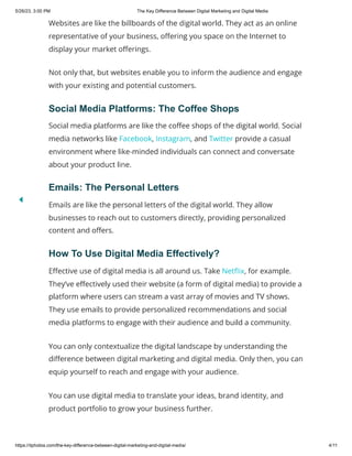 The Key Difference Between Digital Marketing and Digital Media