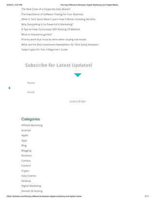 The Key Difference Between Digital Marketing and Digital Media