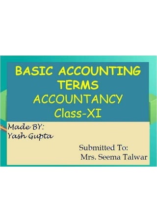 Basic Accounting Terms class 11
