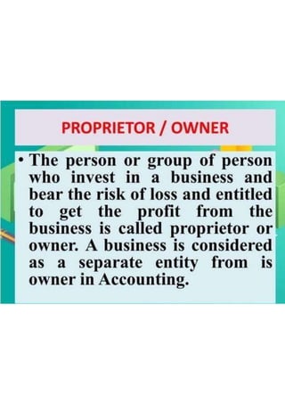 Basic Accounting Terms class 11