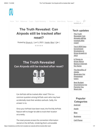 The Truth Revealed: Can Airpods still be tracked after reset?