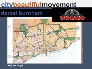 daniel burnham
citybeautifulmovement
Plan of Chicago
 