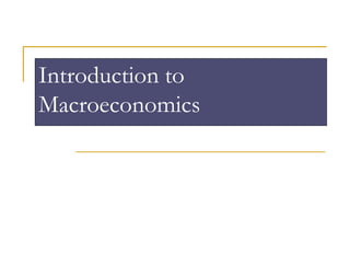 Introduction to
Macroeconomics
 