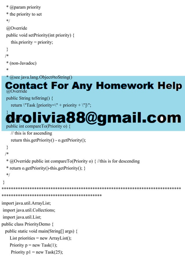 1. Design a Java interface called Priority that includes two methods ...