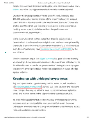 Monitoring Live Crypto Prices: Is the Crypto Winter Ending?
