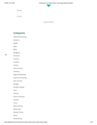 Monitoring Live Crypto Prices: Is the Crypto Winter Ending?