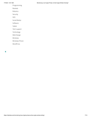 Monitoring Live Crypto Prices: Is the Crypto Winter Ending?